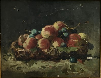 Lot 7 - Early 20th century Continental school oil on canvas - still life of fruit, 45cm x 35cm, framed