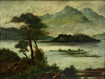 Lot 12 - Early 20th century English School oil on board - Scottish landscape, 60cm x 46cm, framed