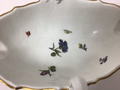 Lot 60 - 19th century Meissen porcelain double-handled sauce boat and stand