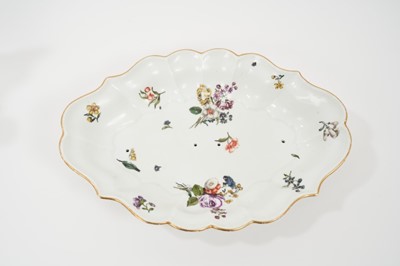 Lot 60 - 19th century Meissen porcelain double-handled sauce boat and stand