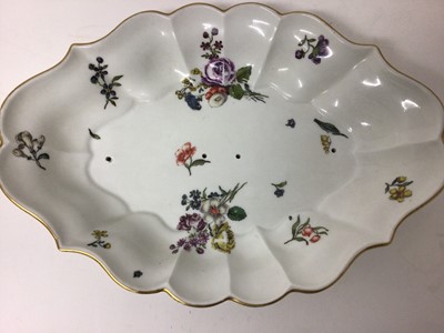 Lot 60 - 19th century Meissen porcelain double-handled sauce boat and stand