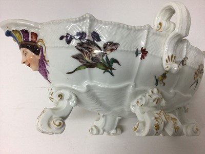 Lot 60 - 19th century Meissen porcelain double-handled sauce boat and stand