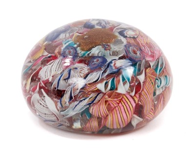 Lot 61 - 19th century glass paperweight with scrambled canes