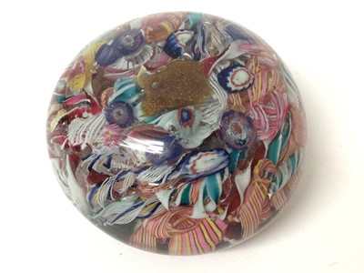 Lot 61 - 19th century glass paperweight with scrambled canes