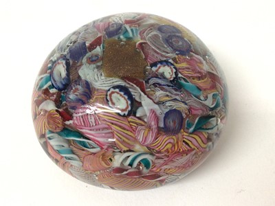 Lot 61 - 19th century glass paperweight with scrambled canes