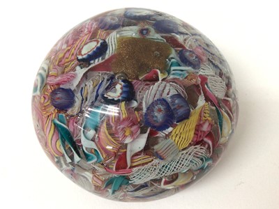 Lot 61 - 19th century glass paperweight with scrambled canes