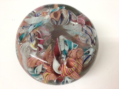 Lot 61 - 19th century glass paperweight with scrambled canes