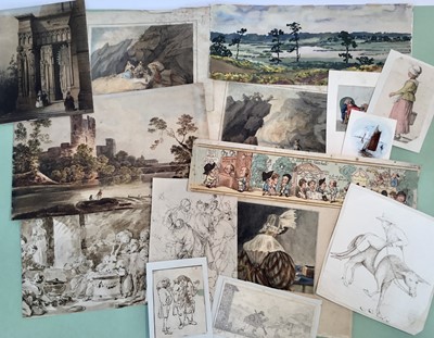 Lot 27 - Folio of watercolours and prints