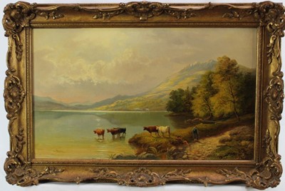 Lot 1158 - 19th century school, pair of cattle scenes, unsigned.
