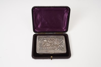 Lot 325 - Good quality Victorian silver card case by George Unite, in original fitted leather box