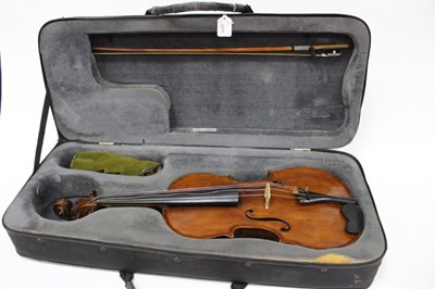 Lot 2370 - Viola cased, with bow