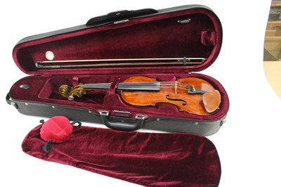 Lot 2367 - Violin with bow, cased
