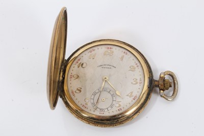 Lot 218 - Tegra Chronometer gold plated full hunter pocket watch
