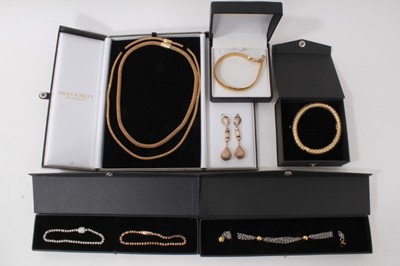 Lot 239 - Silver and silver gilt necklaces, bracelets and pair earrings