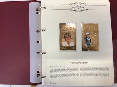 Lot 1519 - Stamps World Selection including Album of gold issues, Framed Stamps-Harry Potter, Star Trek, Elvis and other TV and Sport related items.