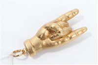 Lot 708 - Italian gold (18ct) pendant, modelled as a...