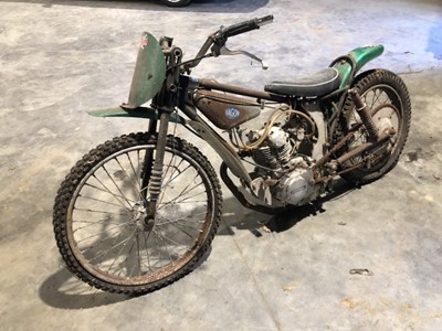 Lot 2070 - Hagon speedway type motorcycle with Honda engine, in barn find condition, for restoration. 
N.B. no keys or documents present.