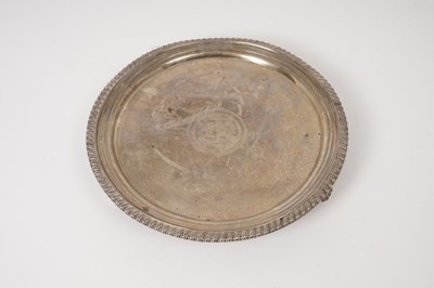 Lot 301 - George III silver card tray, London 1817, approximately 12 troy oz