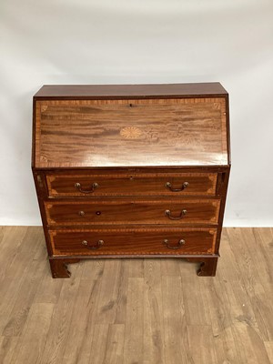 Lot 1071 - Edwardian inlaid mahogany bureau
