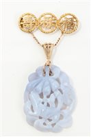 Lot 723 - Chinese pendant brooch, the pierced and...
