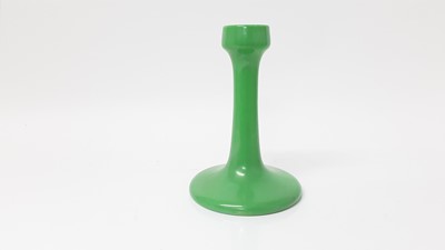 Lot 1339 - Ruskin pottery art nouveau style green-glazed candlestick, model number 1925, 16.5cm high