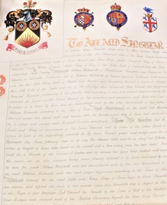 Lot 109 - H.M.King Edward VII Grant of arms in case