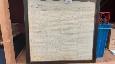 Lot 1430 - 17th Century Framed and Glazed Indenture, Bound Volume The Times 1924 and a large bound Office Accounts.