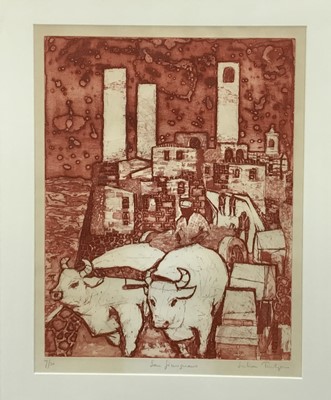 Lot 295 - Julian Trevelyan R.A. (British, 1910-1988) limited edition signed etching 'San Gimignano' signed and numbered 7/20.
