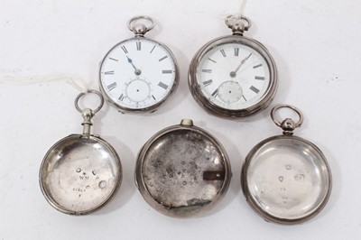 Lot 291 - Two Victorian silver cased pocket watches, silver case and Georgian silver pair case