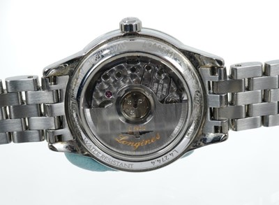 Lot 567 - Ladies Longines wristwatch in box with papers