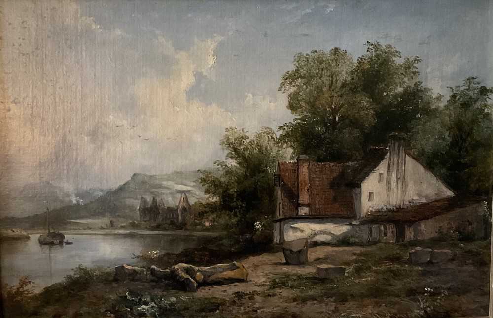 Lot 1052 - Frederick Waters Watts (1800-1870) oil on canvas ‘Tintern Abbey’ 30cm x 46cm
