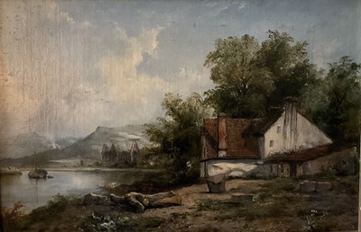 Lot 1052 - Frederick Waters Watts (1800-1870) oil on canvas ‘Tintern Abbey’ 30cm x 46cm