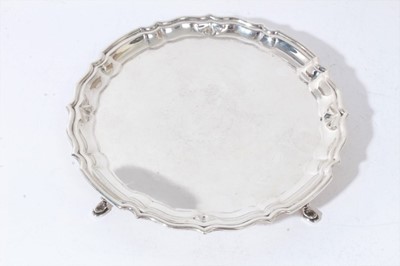 Lot 210 - Georgian style pie crust card tray, Chester 1915