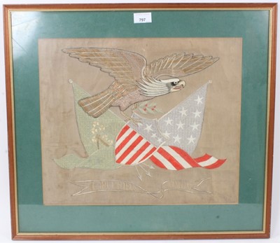 Lot 165 - Late 19th / early 20th century Irish-American Trapunto embroidery