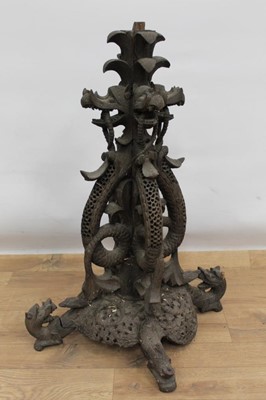 Lot 1392 - Antique Oriental carved hardwood table base