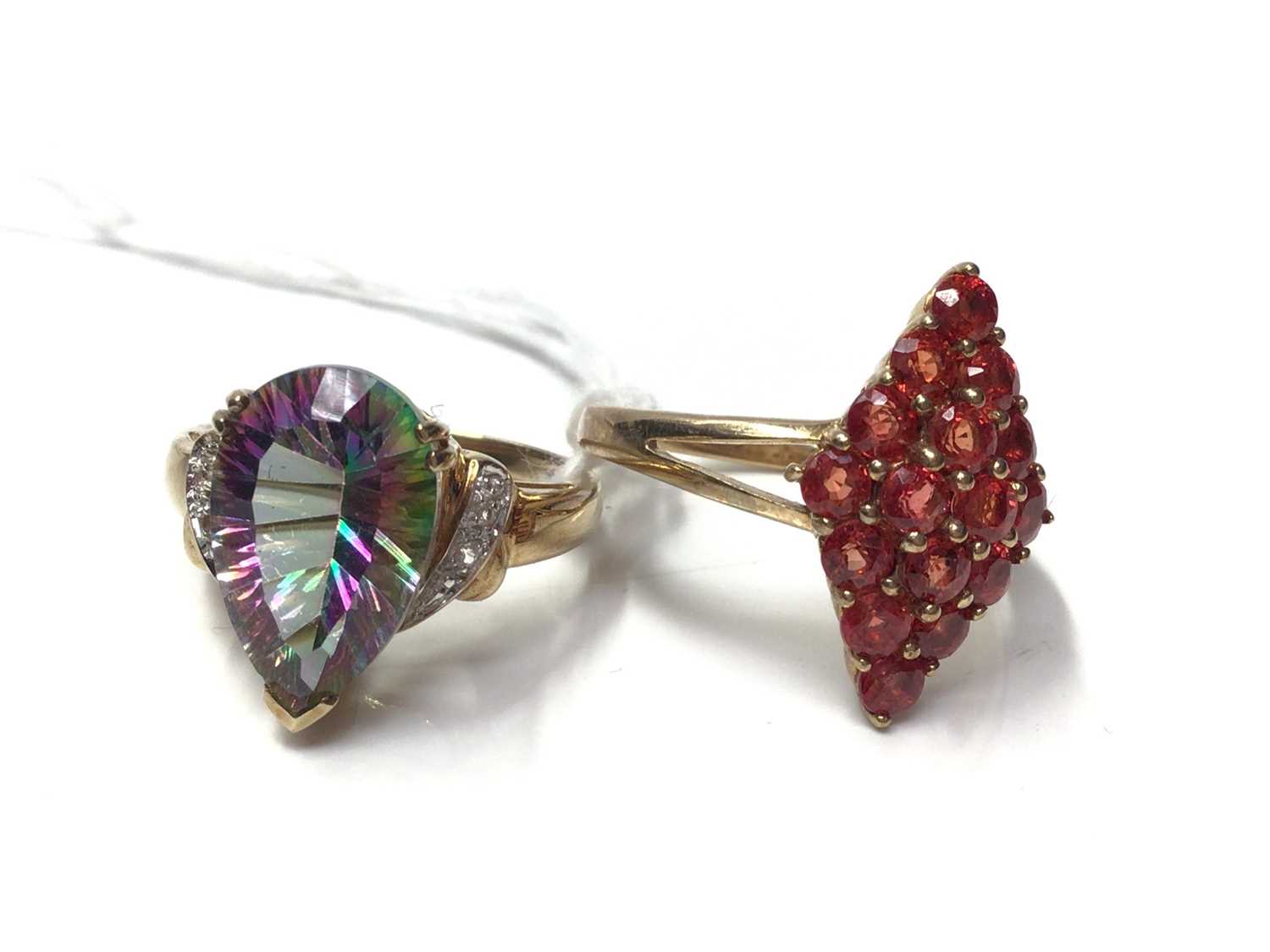 Lot 15 - Two 9ct gold gem set dress rings