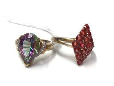 Lot 15 - Two 9ct gold gem set dress rings