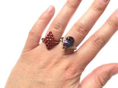 Lot 15 - Two 9ct gold gem set dress rings