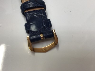 Lot 18 - Ladies Cartier Must de Cartier silver gilt tank wristwatch