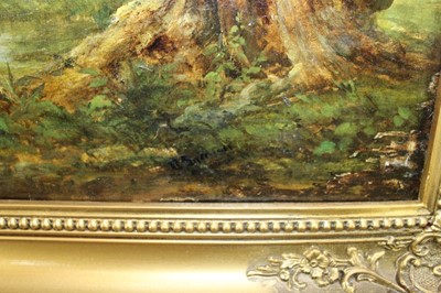 Lot 1174 - Robert Burrows (1810-1883) oil on canvas - extensive river landscape with figure in a punt, signed, 61cm x 91cm, in gilt frame