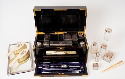 Lot 248 - Fine quality Victorian ladies brass bound Coromandel dressing case by Jenner & Knewstub