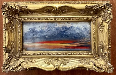 Lot 1167 - Manner of John Constable (1776-1837), oil on board, sunset cloud study