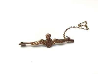 Lot 44 - Early 20th century 9ct gold RAF sweetheart brooch and a rare Hindenburg Zeplin brooch