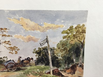Lot 1206 - Thomas Churchyard (1798-1865) watercolour - cart in a rural lane, 12.5cm x 16cm, unframed