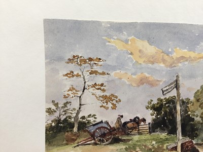 Lot 1206 - Thomas Churchyard (1798-1865) watercolour - cart in a rural lane, 12.5cm x 16cm, unframed