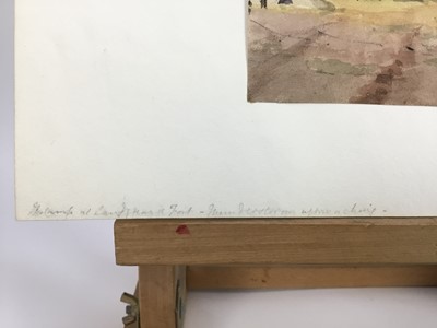 Lot 1208 - Thomas Churchyard (1798-1865) watercolour - Landguard Fort, thunderstorm approaching, inscribed to paper backing mount, 14.5cm x 20cm, unframed