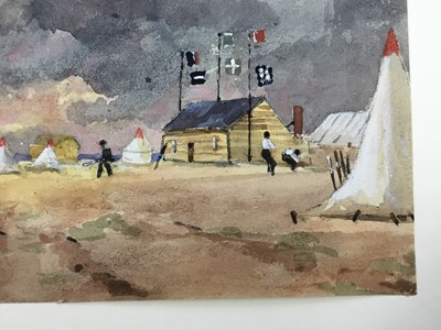 Lot 1208 - Thomas Churchyard (1798-1865) watercolour - Landguard Fort, thunderstorm approaching, inscribed to paper backing mount, 14.5cm x 20cm, unframed