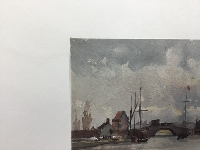 Lot 1210 - Thomas Churchyard (1798-1865) watercolour - bridge over the river, 9.5cm x 12.5cm, unframed