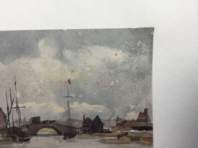 Lot 1210 - Thomas Churchyard (1798-1865) watercolour - bridge over the river, 9.5cm x 12.5cm, unframed