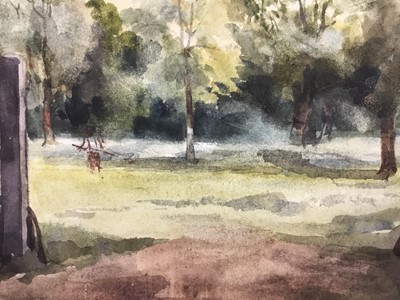 Lot 1212 - Thomas Churchyard (1798-1865) watercolour - Melton landscape, inscribed to paper backing mount, 15cm x 20cm, unframed